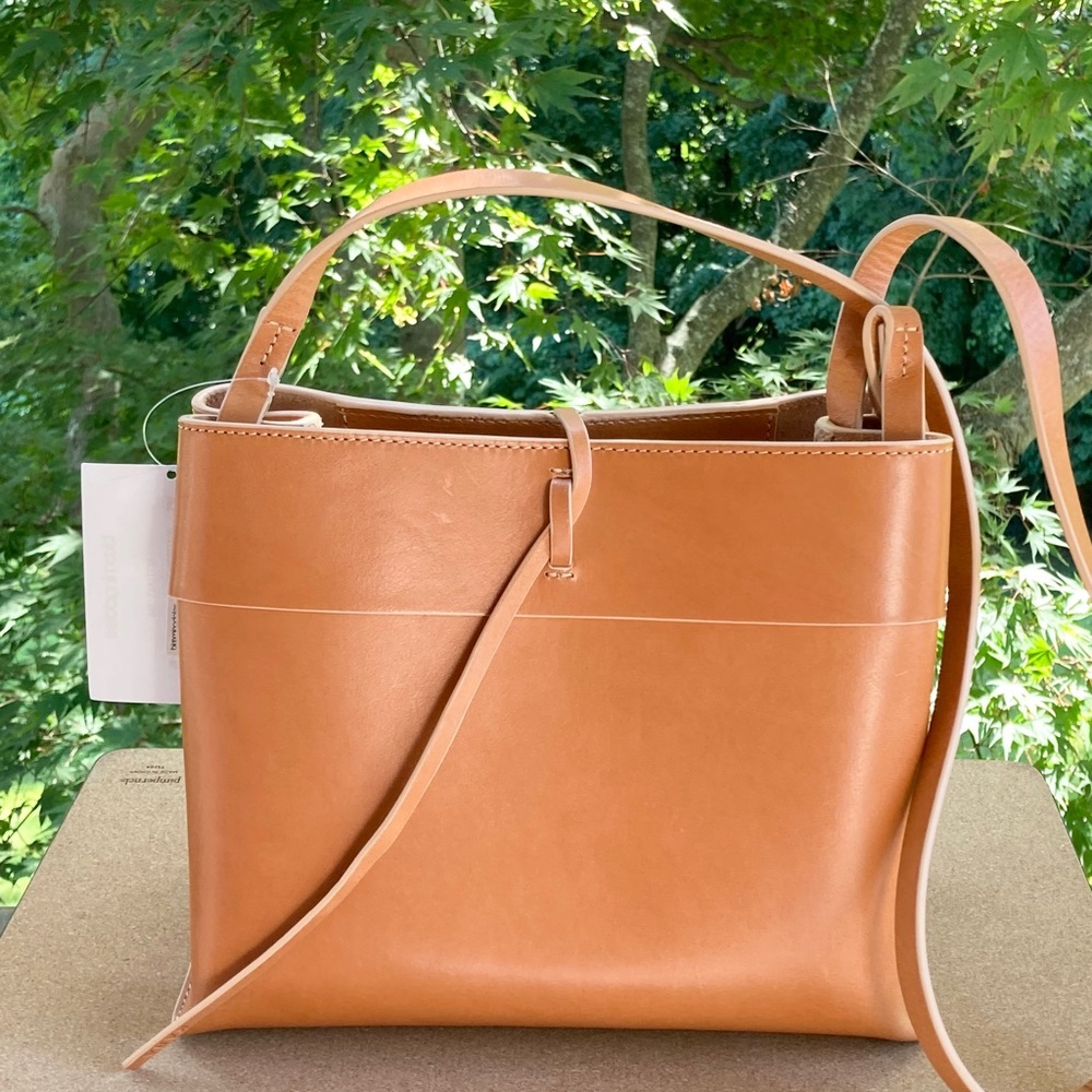 Kara Tan Camel Crossbody Leather Shoulder Bag NWT